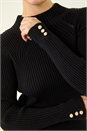 Black Petite Knitted Midi Dress, Image 5 of 5