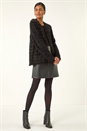 Black Fluffy Textured Knit Cardigan, Image 2 of 5