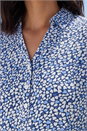 Blue Heart Print Collared Top, Image 4 of 4