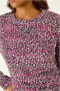MAGENTA Crew Neck Tape Yarn Knit Jumper, Image 5 of 5