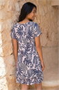 Navy  Petite Floral Layer Hem Mini Dress, Image 2 of 4