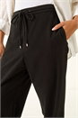 Black Petite Corduroy Drawstring Trouser, Image 5 of 5