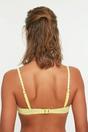 Yellow Gingham Textured Padded Balconette Bikini Top, Image 3 of 3