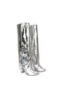 Silver 'Allie' Knee High Boots Fold Over Point Toe Deco Zip, Image 3 of 6