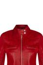 Red Womens Leather Moto Biker Jacket-Braga, Image 4 of 4