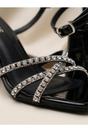 Black iKrush Black Willow Rhinestone Block Heel Sandals, Image 4 of 8