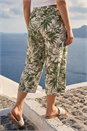 Green Curve Floral Print Culottes , Image 3 of 4