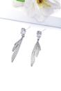 Silver Silver colored Feather Drop Earrings, Image 2 of 4