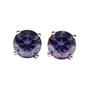 Silver Amethyst Moissanite Crystal Sterling Silver Earrings, Image 1 of 2