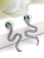 Silver Pavé Serpent Drop Earrings, Image 3 of 3