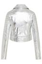 Silver Cropped Brando Leather Biker Jacket, Image 5 of 7
