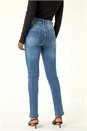 Indigo Slim Leg Stretch Mom Jeans, Image 3 of 5