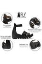 Black Womens Stylish Wedge Sandals-BONO290FLY, Image 3 of 5
