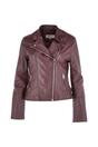 Burgundy Ashwood Leather Burgundy 'Casey' Real Leather Biker Jacket, Image 1 of 4