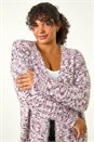 Pink Curve Fluffy Textured Cardigan, Image 1 of 5