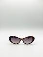 Brown Oval Cat-Eye Sunglasses in Tortoise, Image 1 of 6