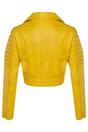 Yellow Infinity Leather Yellow Brando Cropped Leather Biker Jacket, Image 4 of 6