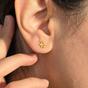 Gold Dainty Mini Tiny Flower Stud Gold Plated Earrings, Image 2 of 4