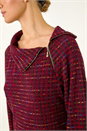 Red Abstract Side Split Zip Top, Image 6 of 6