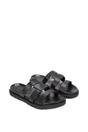 Black XY LONDON Black 'Aurelia' Flat Slider Sandals With Comfortable Footbed, Image 5 of 6