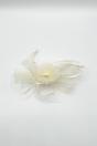 Cream Crystal Feather Blossom Fascinator & Brooch, Image 2 of 3