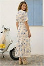 Blue Sea Shell Print Midi Dress, Image 3 of 4