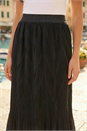 Black Pleated Crinkle Midi Skirt, Image 4 of 4