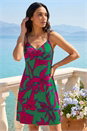 Forest Strappy Tropical Floral Mini Dress, Image 1 of 4