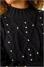 Black Sparkly Cable Knit Jumper, Image 5 of 5