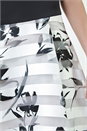 Black Floral Print Premium Stretch Bardot Dress, Image 5 of 5