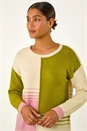 Multi  Colour Block Knit Tunic Jumper, Image 4 of 5