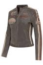 Sand Biker Racing Badges Leather Jacket, Image 4 of 5