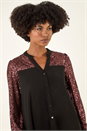 Rose Embellished Sequin Stretch Blouse, Image 1 of 5
