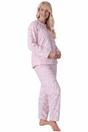 Pink Camille Lingerie Pink Supersoft Printed Full Length Pyjama Set, Image 2 of 5