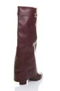 Burgundy AJVANI Burgundy High Block Heel Pointed Toe Fold Over Knee Boots, Image 4 of 4