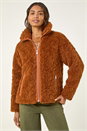 Brown Teddy Borg Jacket, Image 5 of 8