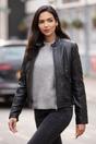 Black Ashwood Leather Black 'Kore' Real Leather Biker Jacket, Image 1 of 5