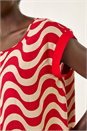 Red Wave Print Shell Top, Image 5 of 7