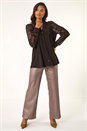 Chocolate Embellished Sequin Stretch Blouse, Image 2 of 5