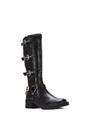 Black 'Cobra' Harness Square toe Knee High Biker Boots, Image 2 of 7