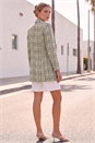 Black Longline Checkered Boucle Jacket, Image 2 of 4