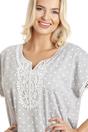 Grey Camille Lingerie Grey Polka Dot Short Sleeved Grey Nightshirt, Image 5 of 5