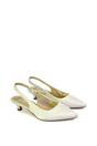 Ivory XY LONDON Ivory 'Avalone' Pointed Toe Sling Back Kitten Heel Sandals, Image 3 of 5