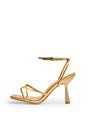 Gold Bree Gold PU Square Toe Mid Stiletto Heels, Image 1 of 4