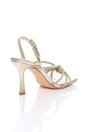 Gold High Heel Diamante Slingback Knotted Sandals, Image 4 of 4