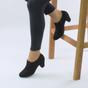 Black AJVANI Black Mid Cuban Heel Brogue Button Ankle Boots, Image 5 of 6