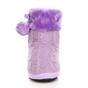Lilac AJVANI Lilac Knitted Glitter Ankle Boot Slippers, Image 5 of 5