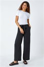 Black Tie Waist Wide Leg Trousers, Image 2 of 5