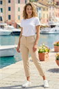 Stone Cotton Stretch Chino Trousers, Image 4 of 4