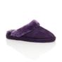 Purple Faux Fur Lined Slip On Memory Foam Mules Slippers, Image 1 of 5